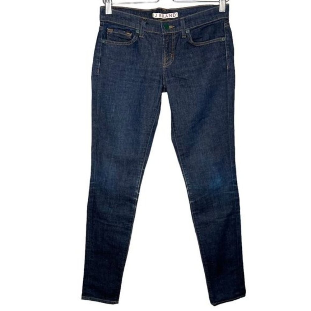 J Brand low rise skinny leg blue denim jeans pure dark wash size 25